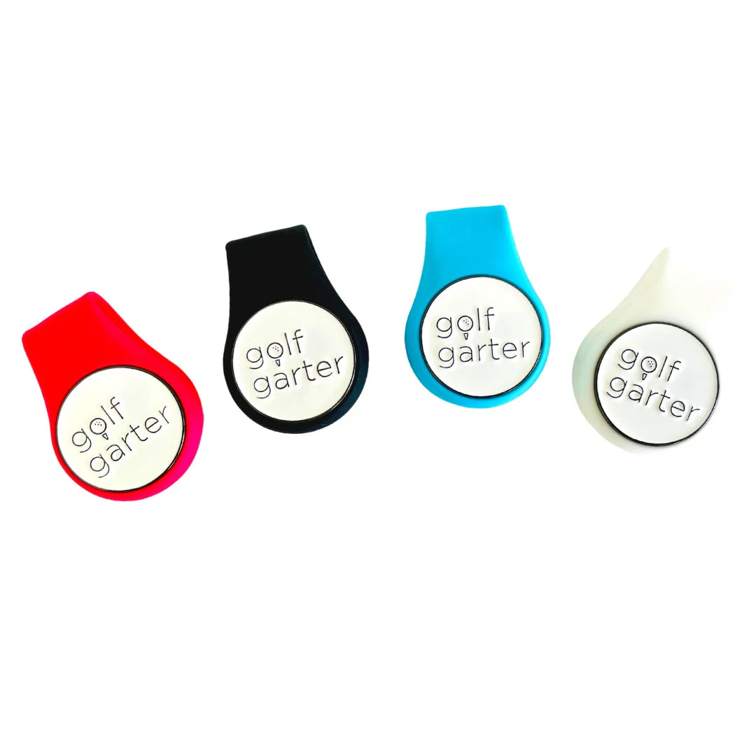 Color variants of the fold-over magnetic golf ball marker by Golf Garter.