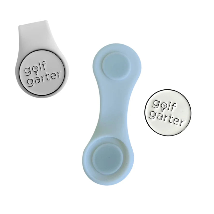 White color variant of the fold-over magnetic golf ball marker by Golf Garter.